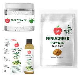 Fenugreek powder/Aloe Vera gel/Cucumber oil